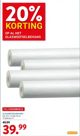 Kluswijs Glasweefselbehang aanbieding