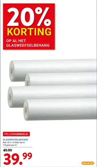 Kluswijs Glasweefselbehang aanbieding