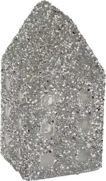 Intratuin Kerstfiguur Strass Huis zilver 10,5 x 10,5 x 20 cm aanbieding