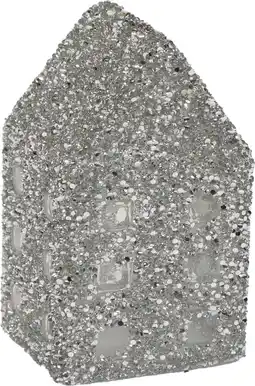 Intratuin Kerstfiguur Strass Huis zilver 8,5 x 8,5 x 15,5 cm aanbieding