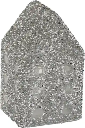 Intratuin Kerstfiguur Strass Huis zilver 8,5 x 8,5 x 15,5 cm aanbieding