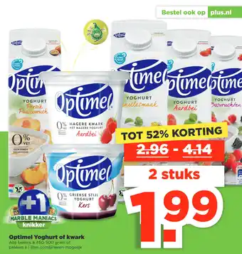 PLUS Optimel Yoghurt of kwark aanbieding