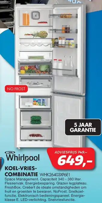 Vobis Koel-vries-combinatie WHK26403XP6E1 aanbieding