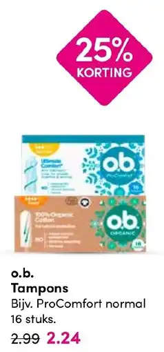 Drogisterij Visser o.b. Tampons aanbieding