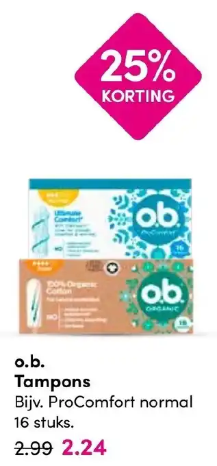 Drogisterij Visser o.b. Tampons aanbieding