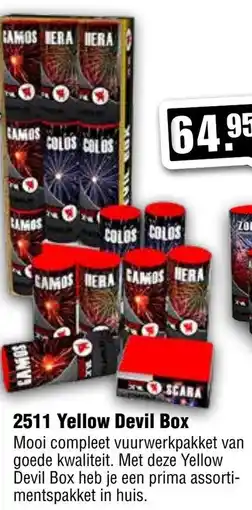 Vuurwerk Bull 2511 Yellow Devil Box aanbieding