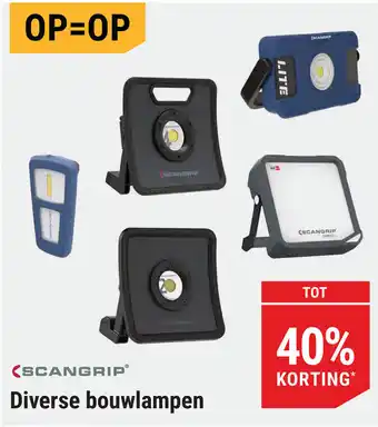 Pontmeyer Scangrip Diverse bouwlampen aanbieding