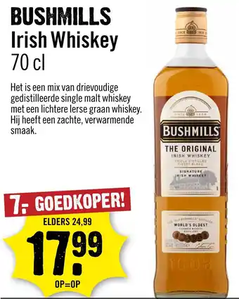 Dirck 3 Bushmills Irish whiskey aanbieding