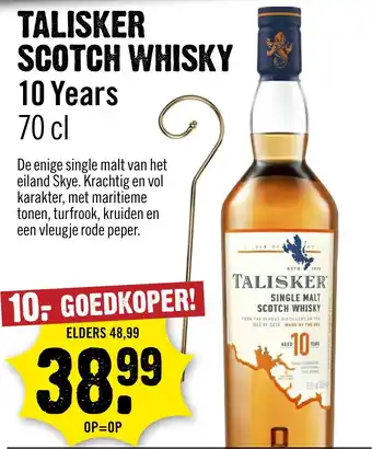 Dirck 3 TALISKER SCOTCH WHISKY aanbieding