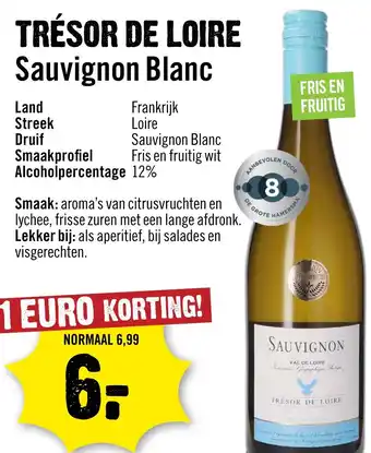 Dirck 3 Trésor de Loire Sauvignon Blanc aanbieding