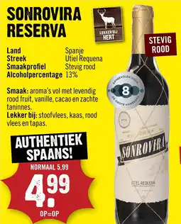 Dirck 3 Sonrovira reserva aanbieding