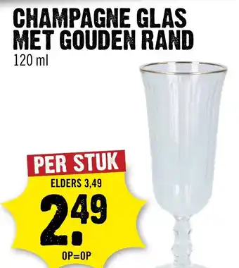 Dirck 3 Champagne Glas Met Gouden rand aanbieding