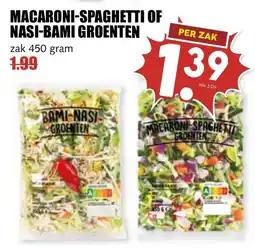 De Boerenschuur Macaroni spaghetti of Nasi Bami groenten aanbieding