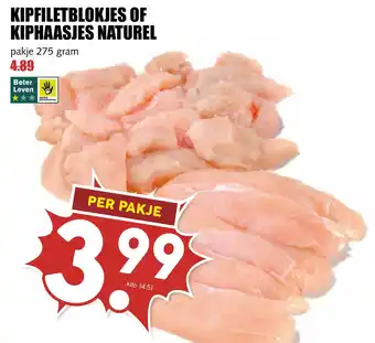 De Boerenschuur Kipfiletblokjes of kiphaasjes naturel aanbieding