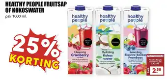 De Boerenschuur Healthy people fruitsap of kokoswater aanbieding