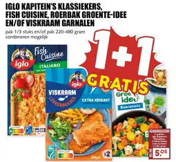 De Boerenschuur Iglo kapitein's klassiekers, fish cuisine, roerbak groente idee en of viskraam garnalen aanbieding