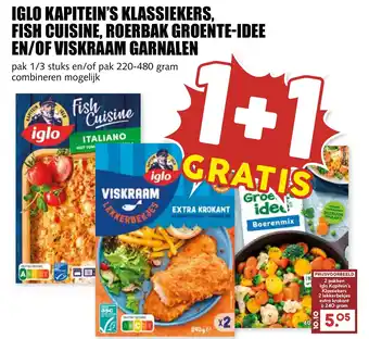 De Boerenschuur Iglo kapitein's klassiekers, fish cuisine, roerbak groente idee en of viskraam garnalen aanbieding