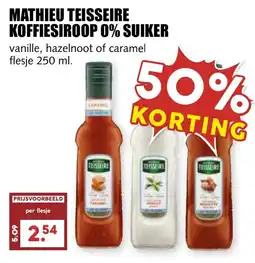 De Boerenschuur Mathieu teisseire koffiesiroop 0% suiker aanbieding