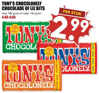 De Boerenschuur Tony's chocolonely chocolade of lil'bits aanbieding