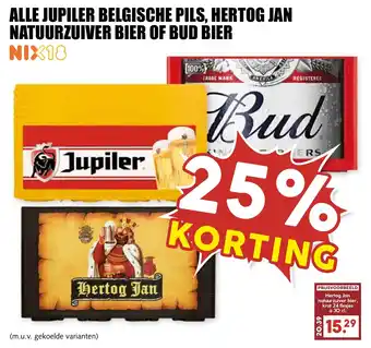 De Boerenschuur Alle jupiler belgische pils, hertog jan natuurzuiver bier of bud bier aanbieding