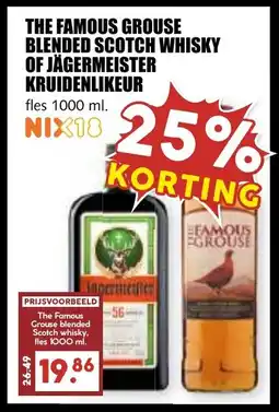 De Boerenschuur The famous grouse blended scotch whisky of jägermeister kruidenlikeur aanbieding