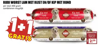 De Boerenschuur Rodi worst lam met rijst en of kip met rund aanbieding