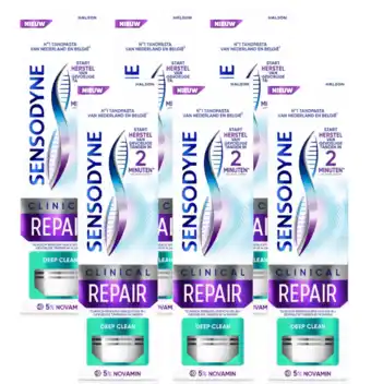 De Online Drogist Sensodyne Clinical Repair Deep Clean Tandpasta Multiverpakking aanbieding