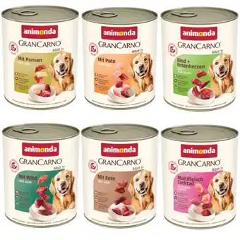 Zooplus animonda GranCarno Original Adult 6 x 800 g - Mixpaket 2 (6 Soorten) aanbieding
