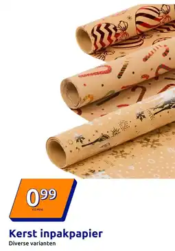 Action Kerst inpakpapier aanbieding