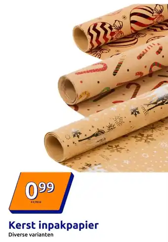 Action Kerst inpakpapier aanbieding