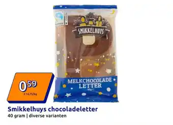 Action Smikkelhuys chocoladeletter aanbieding