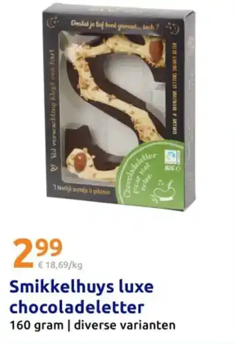 Action Smikkelhuys luxe chocoladeletter aanbieding