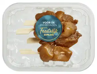 PLUS Feestelijk PLUS Gourmet mini kipspiesjes saté aanbieding
