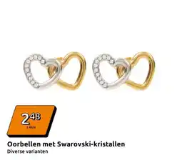 Action Oorbellen met Swarovski-kristallen aanbieding
