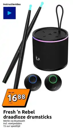 Action Fresh 'n Rebel draadloze drumsticks aanbieding