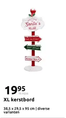 Action XL kerstbord aanbieding