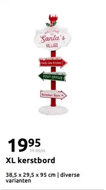 Action XL kerstbord aanbieding