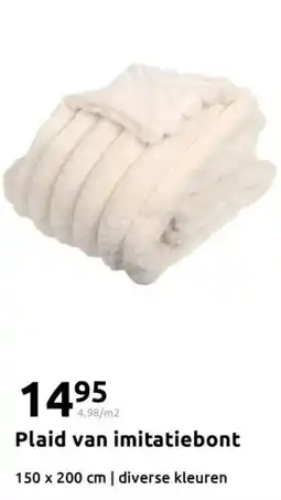 Action Plaid van imitatiebont aanbieding