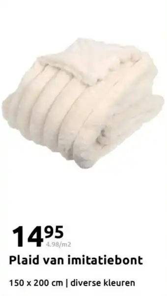 Action Plaid van imitatiebont aanbieding