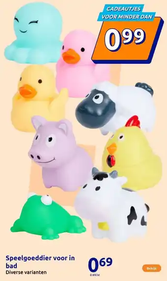 Action Speelgoeddier voor in bad aanbieding