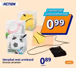 Action Werpbal met armband aanbieding