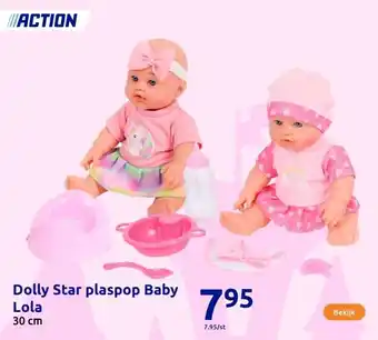 Action Dolly Star plaspop Baby Lola aanbieding