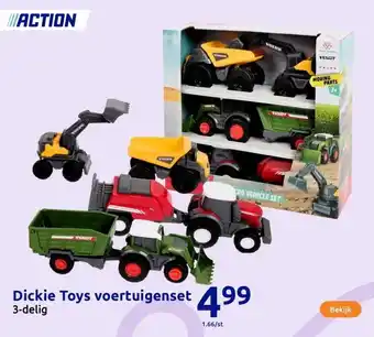 Action Dickie Toys voertuigenset aanbieding