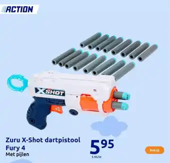 Action Zuru X-Shot dartpistool Fury 4 aanbieding