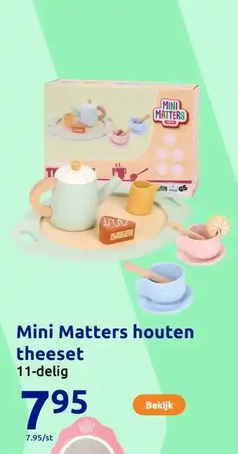 Action Mini Matters houten theeset aanbieding