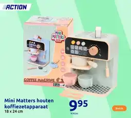 Action Mini Matters houten koffiezetapparaat aanbieding