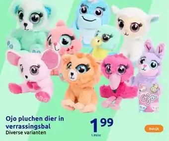 Action Ojo pluchen dier in verrassingsbal aanbieding