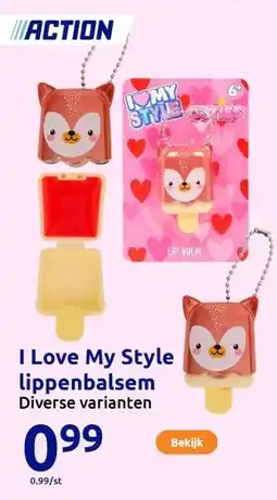Action I Love My Style lippenbalsem aanbieding