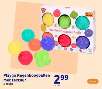 Action Playgo Regenboogballen met textuur aanbieding
