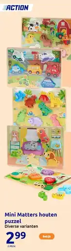 Action Mini Matters houten puzzel aanbieding